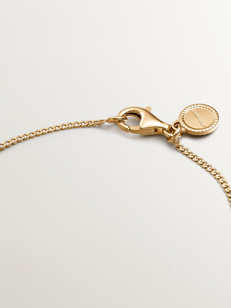 925 silver bracelet bathed in 18K yellow gold with geometric texture image number 6