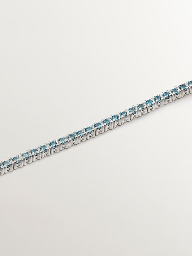 925 Silver bracelet with London blue topaz. image number 2