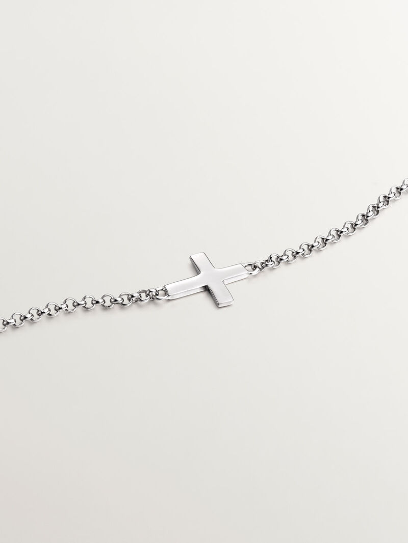 925 Silver Bracelet with Cross image number 2