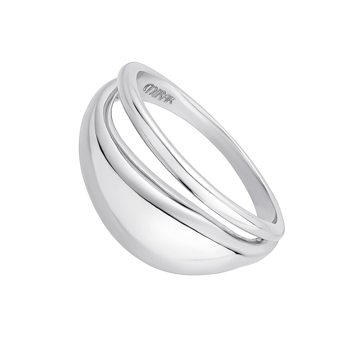 Double convex silver ring, J05224-01, hi-res