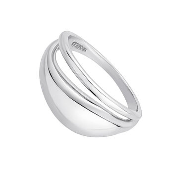 Double convex silver ring, J05224-01,hi-res