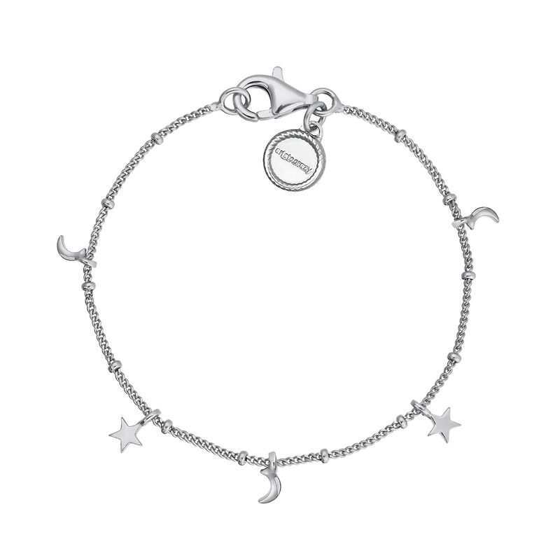 Silver stars and moons bracelet , J04819-01, hi-res