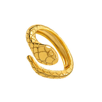 Gold plated snake ring , J01982-02,hi-res