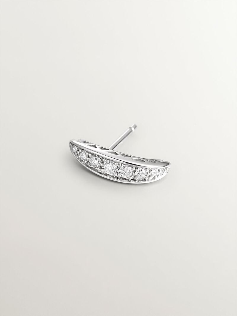 Individual 18K white gold earring with brilliant-cut diamonds image number 4