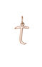 Rose gold-plated silver T initial charm  , J03932-03-T