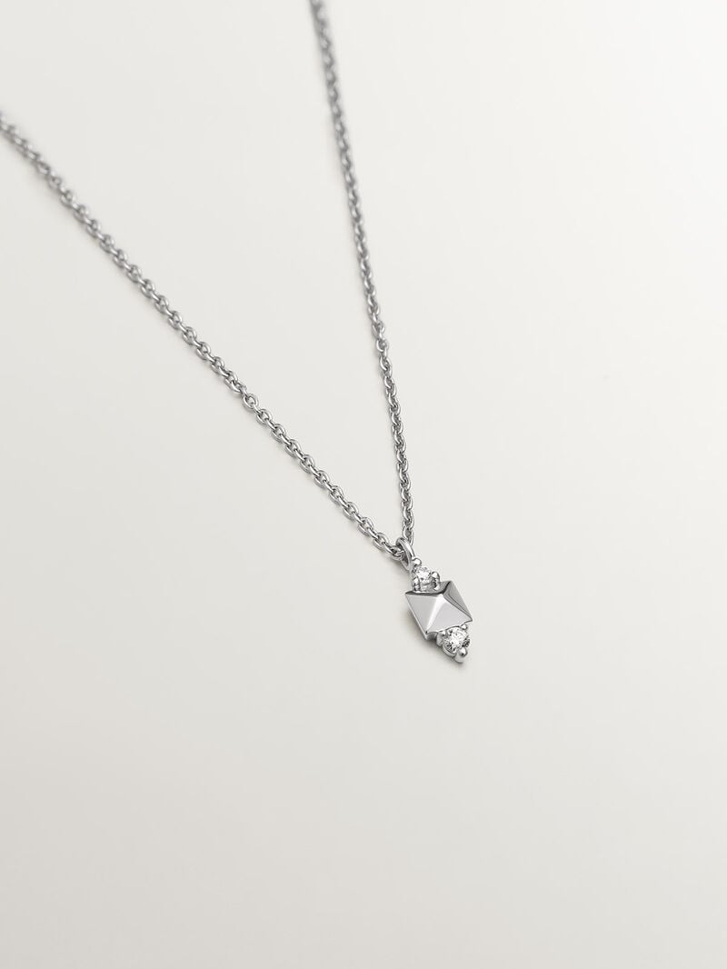 18k white gold pendant with tachuela and diamond image number 2