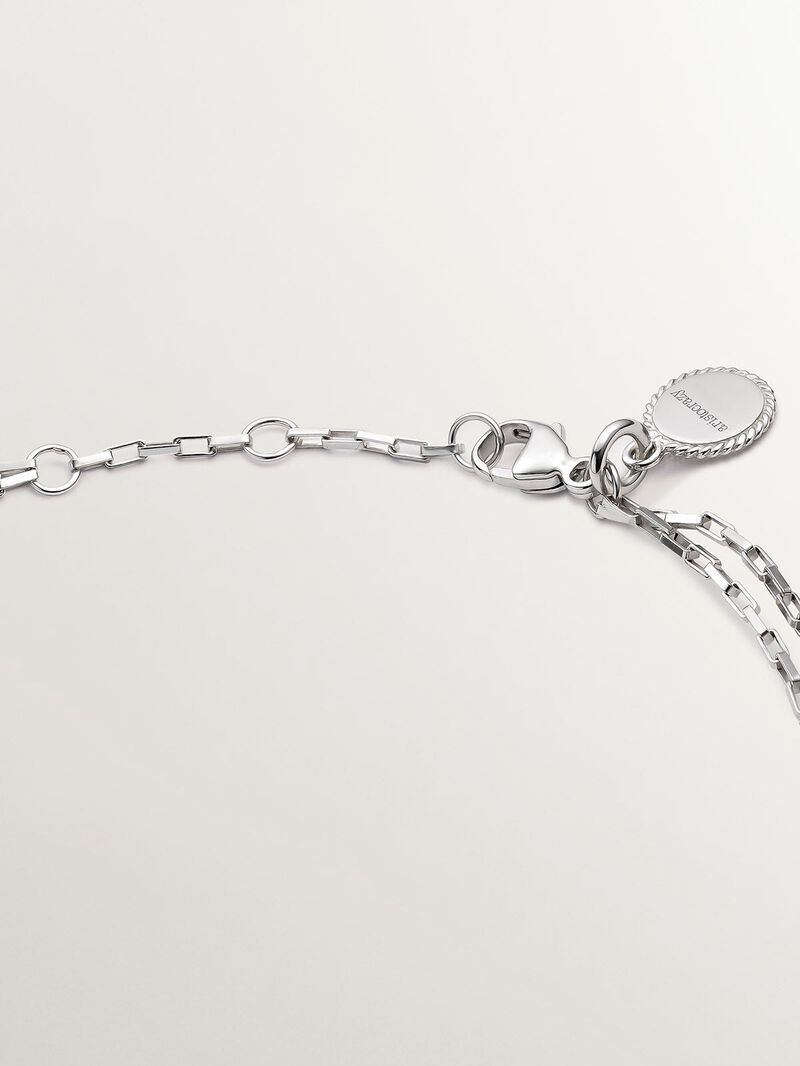 925 Silver Forza Link Bracelet with White Topaz Circle image number 6