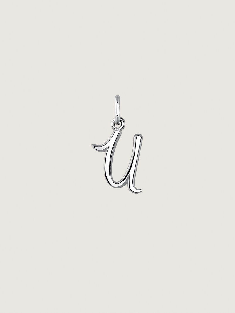 925 Silver charm with initial U image number 0