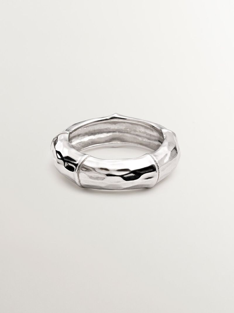 925 Silver ring with bamboo texture image number 2