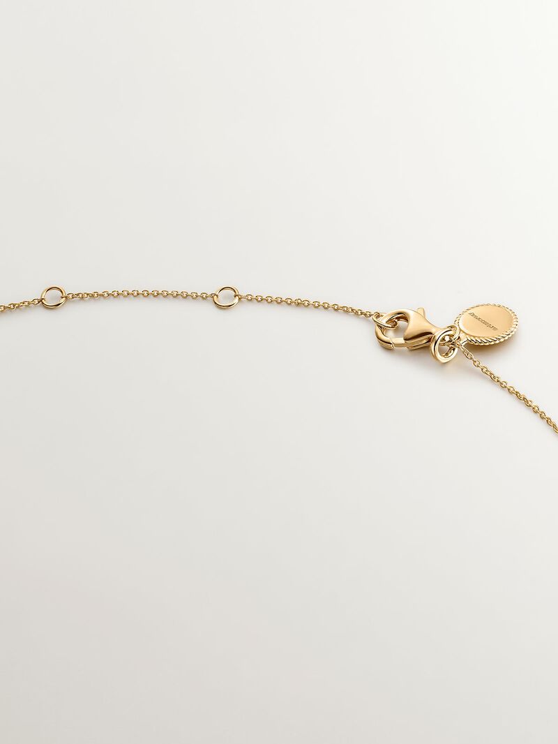 925 silver necklace bathed in 18K yellow gold with white topaz stones image number 6