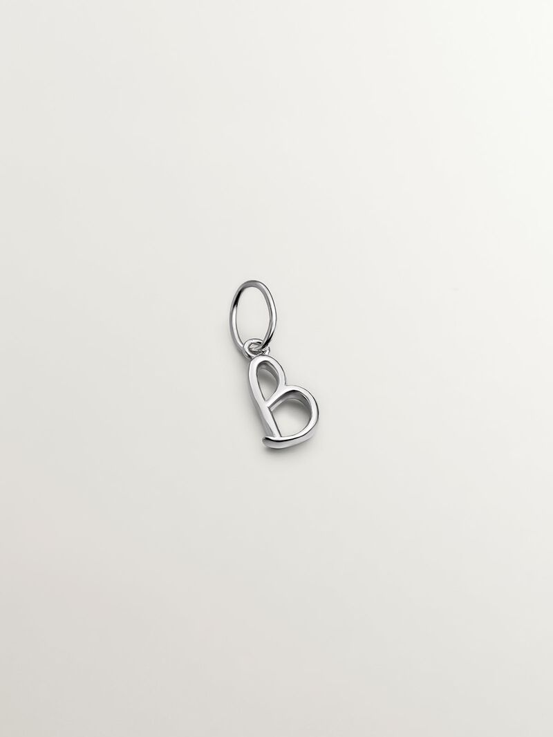 925 Silver Charm with Initial B image number 0