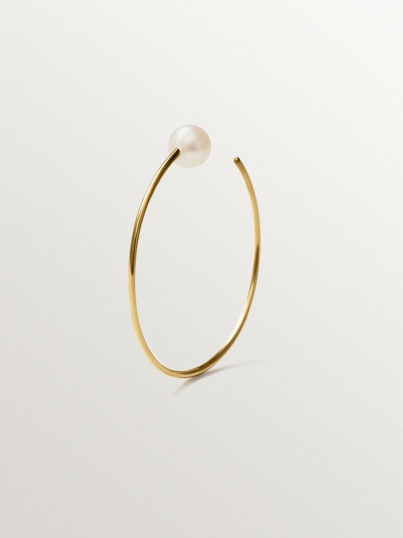 18K gold-plated 925 silver single earring with pearl image number 0