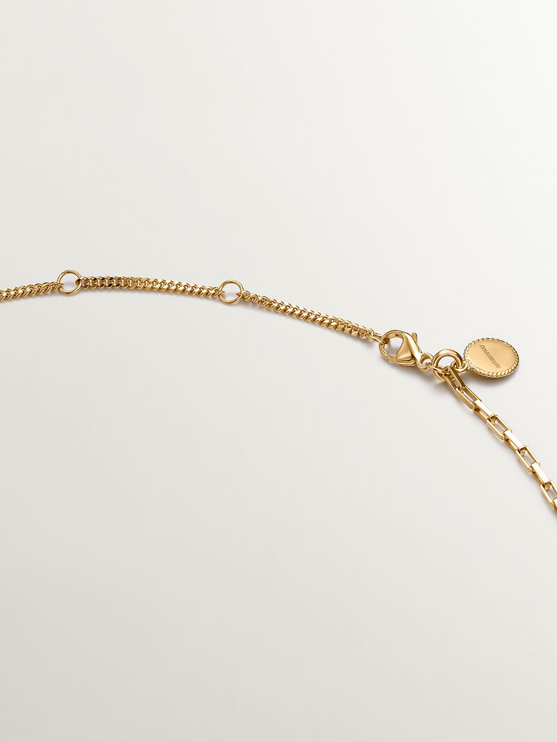 Bicolor pendant of 925 silver and 925 silver bathed in 18K yellow gold with geometric shapes. image number 2