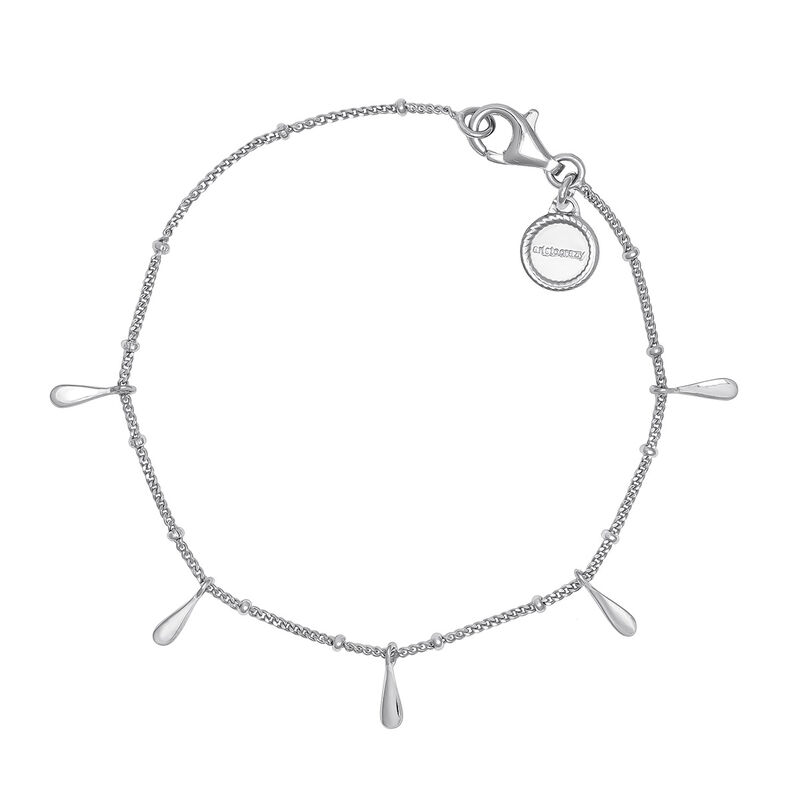 Silver drop motifs bracelet , J04595-01, hi-res