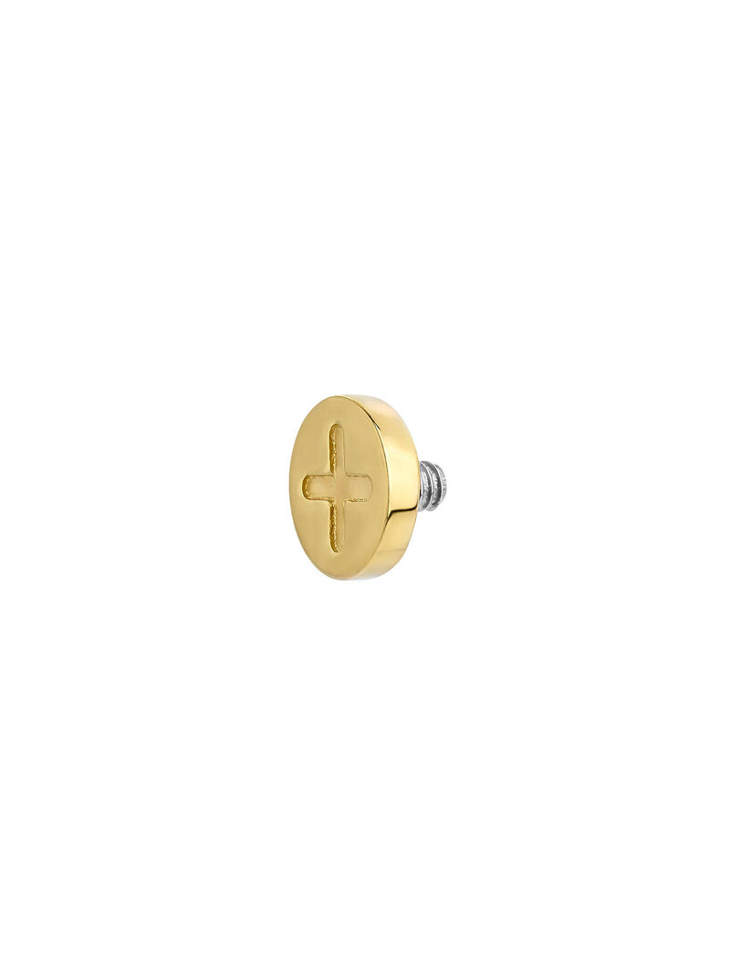 18K Yellow Gold and Titanium Microdermal with Cross image number 3
