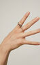 Anillo triple cruzado de plata con piedras topacios blancos y espinelas negras, J04989-01-WT-BSN
