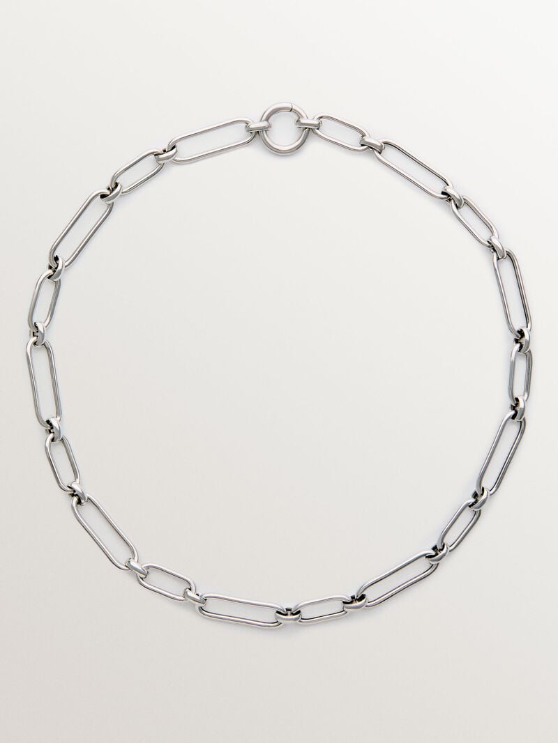 925 silver chain with rectangular links image number 0