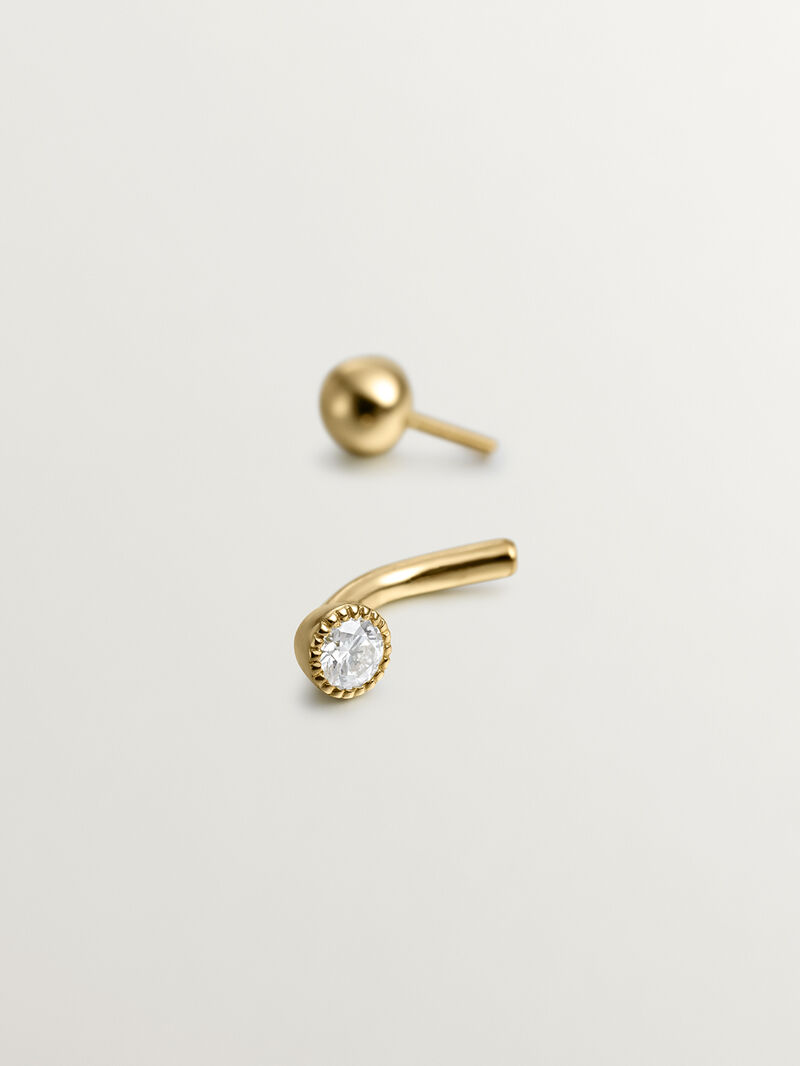 18K Yellow Gold Rook Piercing with Diamond image number 3