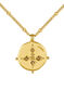 Gold plated antique medal necklace , J04265-02
