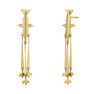 Gold plated birds pendant earrings, J04561-02