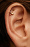 Single fish earring in 18k yellow gold with diamonds, J05096-02-H