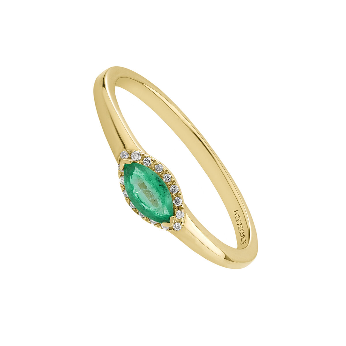 9 ct gold marquise emerald ring, J05051-02-EM, hi-res