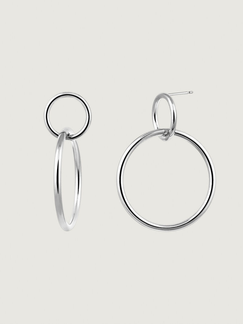 925 Silver Double Hoop Earrings image number 0