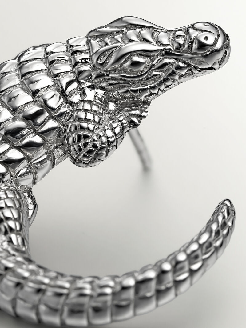 925 silver earrings shaped like crocodile image number 2