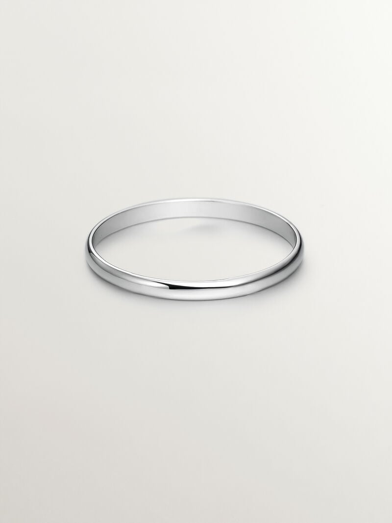 1.95mm half round white gold wedding ring image number 1