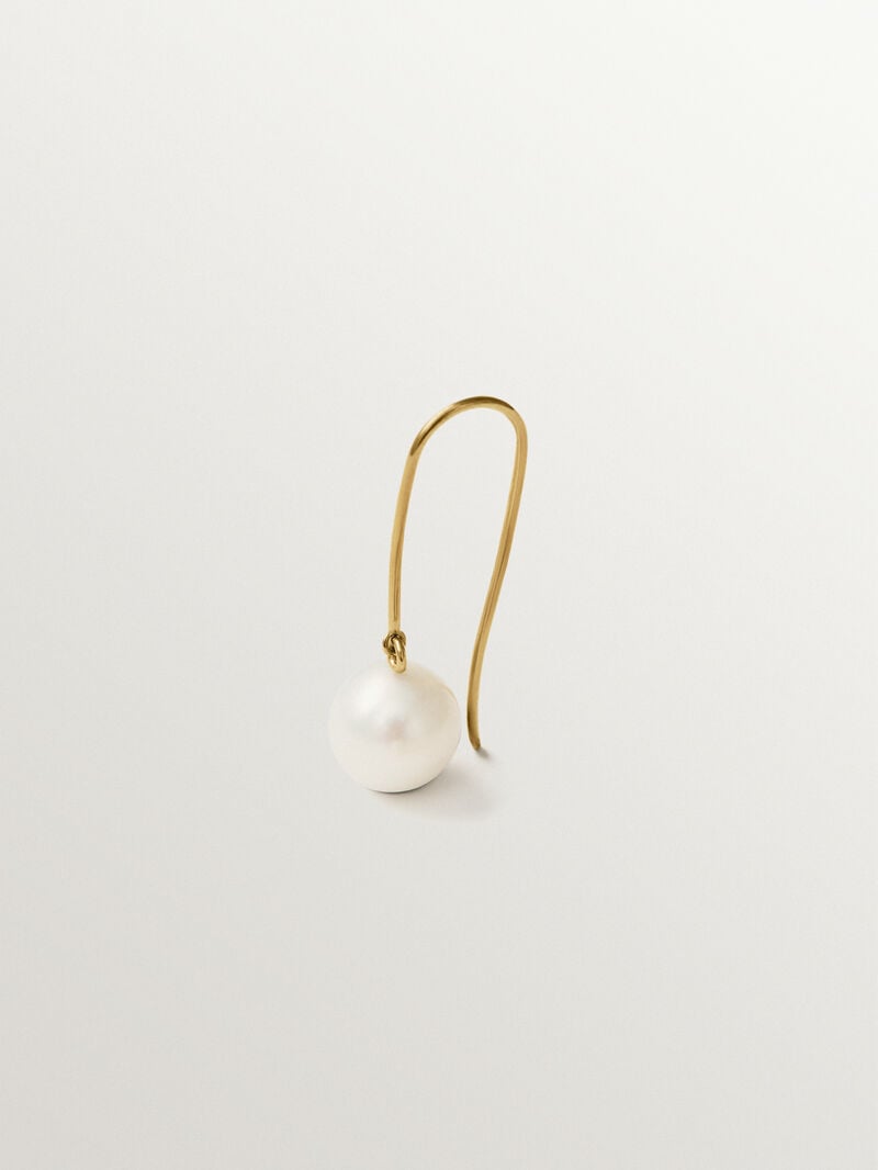 18K gold-plated 925 silver single earring with pearl image number 4