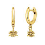 Gold plated lotus flower hoop pendant earrings , J04597-02