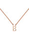 Rose gold Initial B necklace , J04382-03-B
