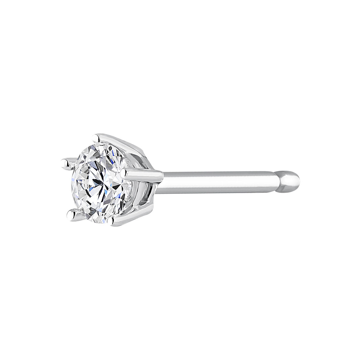 Single solitaire earring in 18k white gold with a 0.15ct diamond, J00888-01-15-H, hi-res