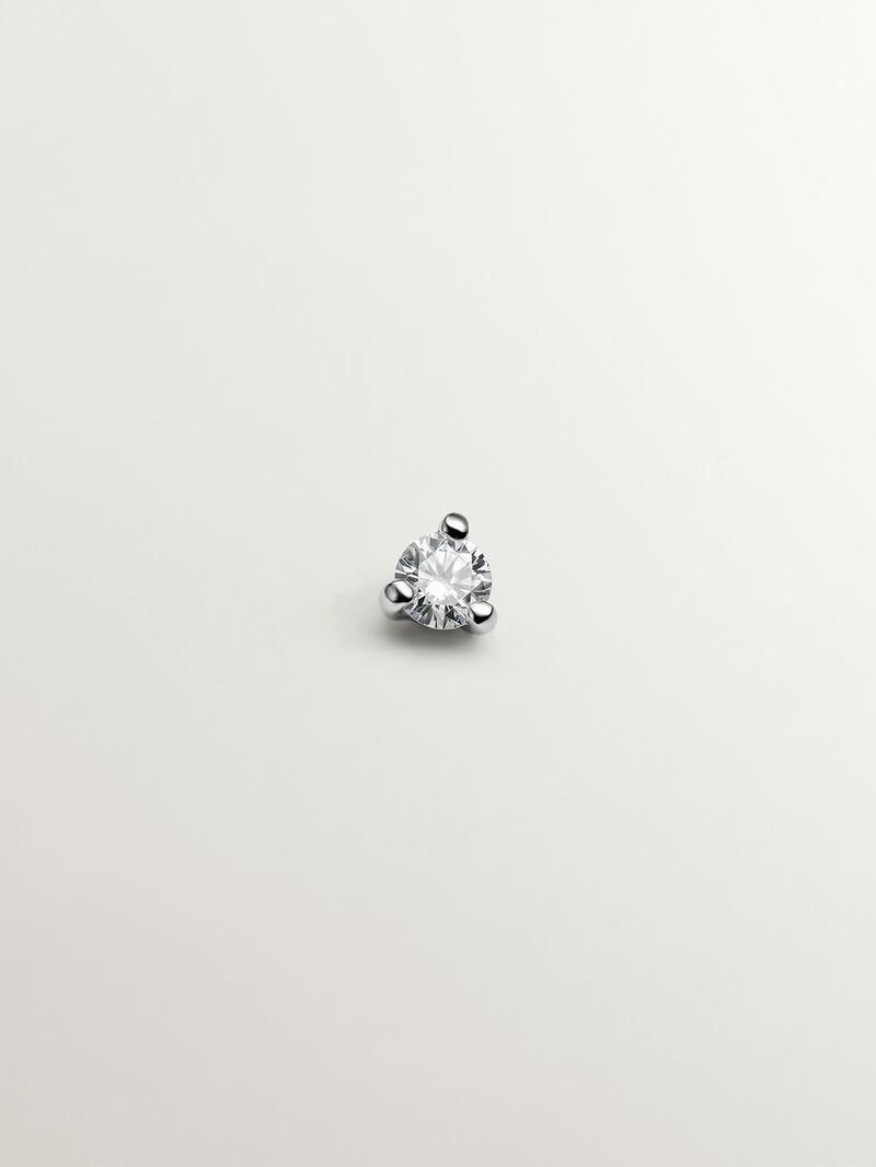 18K White Gold Single Piercing with 0.02 cts Diamond image number 0