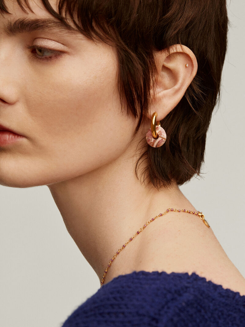 Single 18K yellow gold piercing with 0.04 cts diamond. image number 5