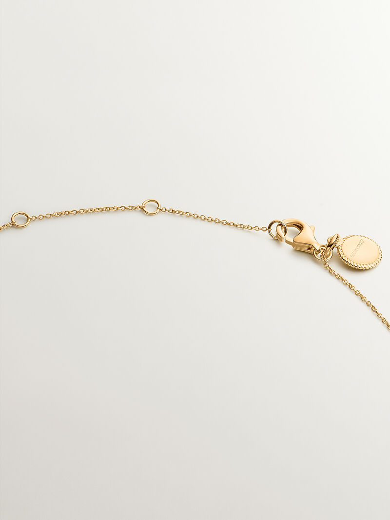925 Silver necklace coated in 18K yellow gold with rhodolites and topazes. image number 5
