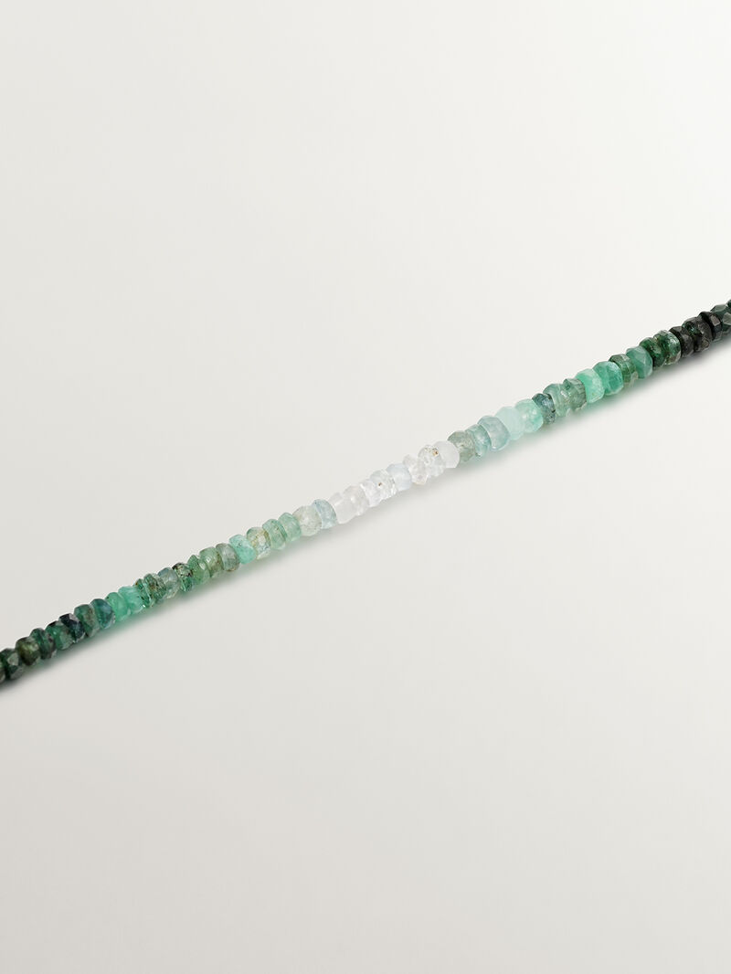 925 Silver necklace bathed in 18K yellow gold with emeralds image number 2