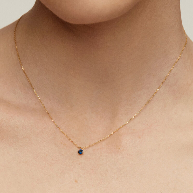 Necklace sapphire gold , J04084-02-BS, hi-res