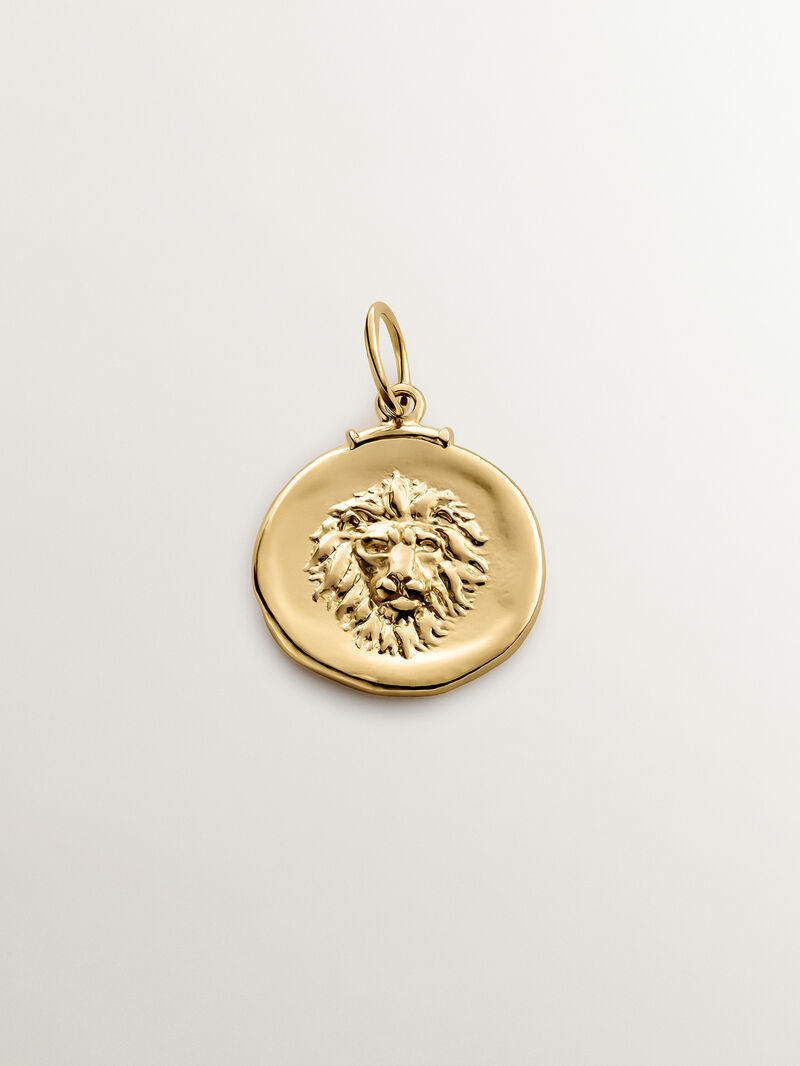 925 Silver Leo Charm bathed in 18K yellow gold image number 0