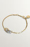 Pulsera cruzada plata bicolor , J04914-09