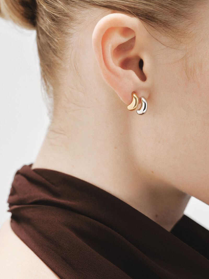 18K yellow gold plated 925 silver hoop earrings image number 5