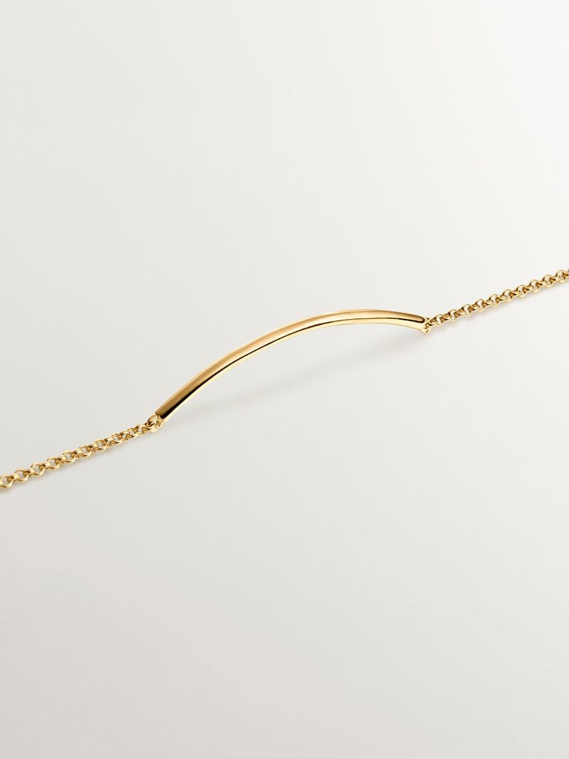 18K Yellow Gold Plated 925 Silver Bracelet with Tube Shape image number 4