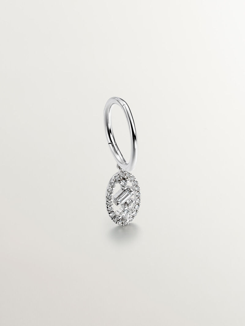 Individual 18K white gold earring with diamonds. image number 0