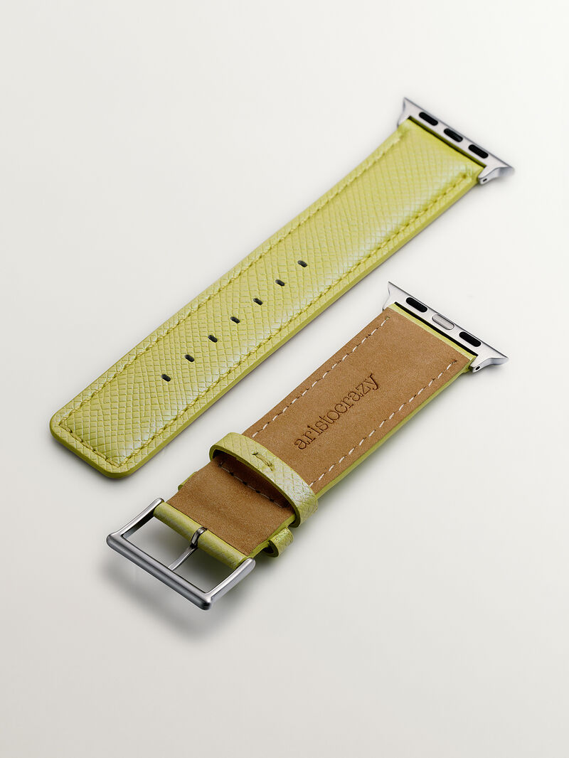 Iridescent Yellow Leather Strap for Apple Watch image number 6