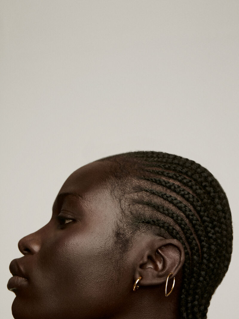 Small hoop earrings made of 925 silver bathed in 18K yellow gold. image number 5