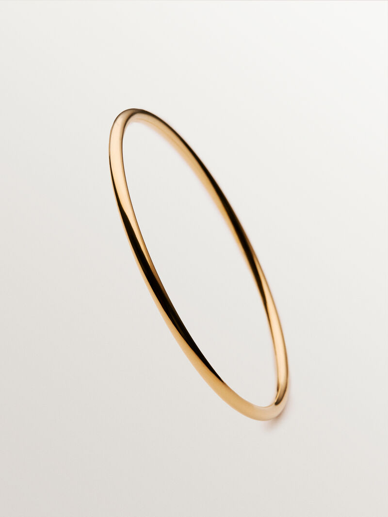 Rigid weekly style bracelet in 18K yellow gold plated 925 silver. image number 2