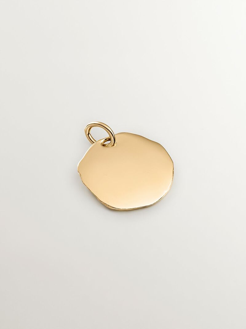 Handcrafted silver 925 charm, bathed in 18k yellow gold with initial B. image number 2