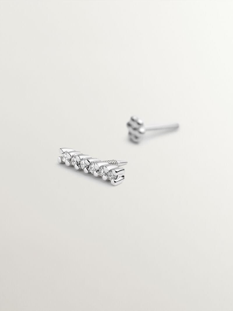 18K white gold solitaire piercing with 0.02 ct brilliant cut diamonds image number 4