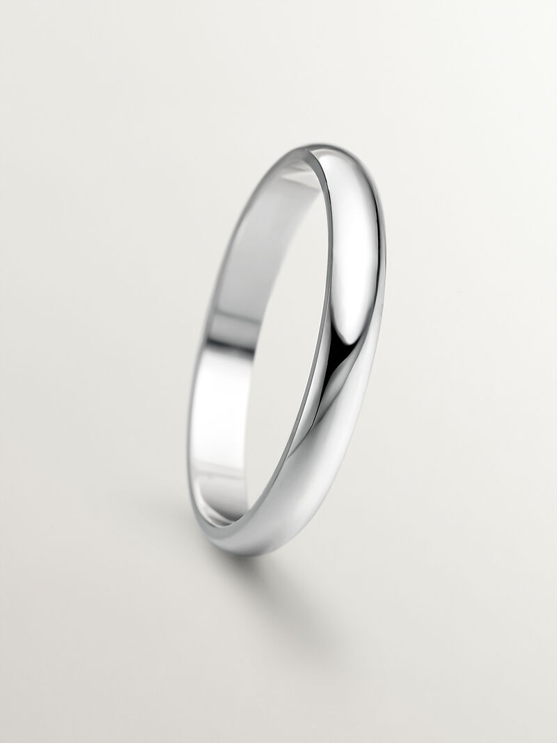 Half round 18k white gold ring 3.15mm image number 2
