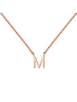 Collier initiale M or rose , J04382-03-M,mainproduct